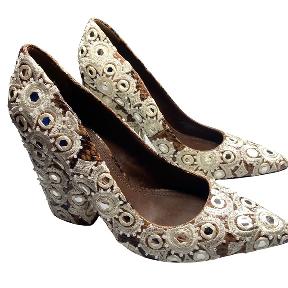 Tory Burch Francesca Roccia Python heels women’s Size 8 - Picture 9 of 9